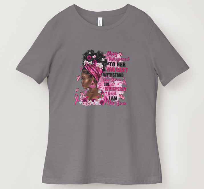They Whispered Breast Cancer Awareness Short Sleeve T Shirt