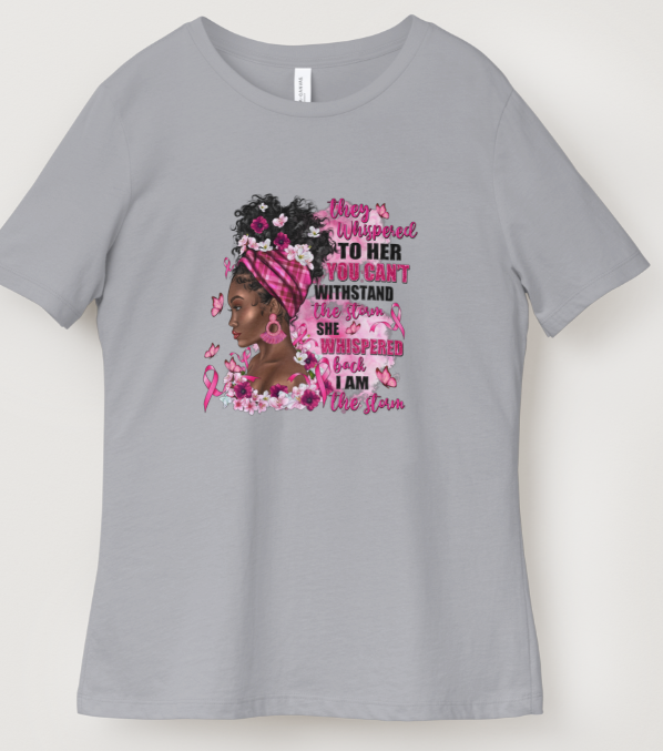 They Whispered Breast Cancer Awareness Short Sleeve T Shirt