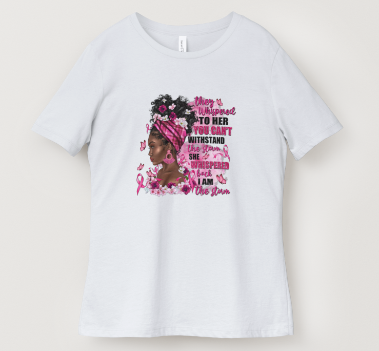 They Whispered Breast Cancer Awareness Short Sleeve T Shirt